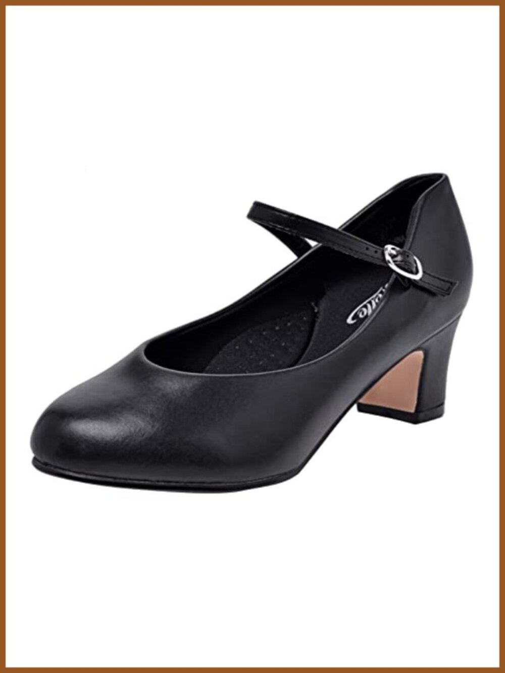 Women's 2" Character Dance Shoes Ankle Strap Memory Foam